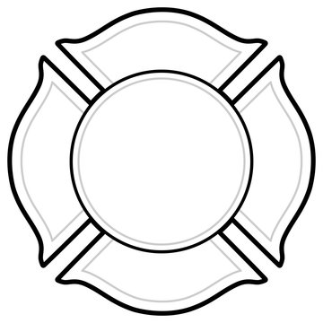 Black And White Firefighter Logo - A vector cartoon illustration of a Firefighter Logo concept.