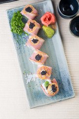 japanese cuisine. sushi on the background