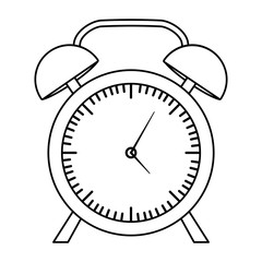 alarm clock icon over white background, vector illustration