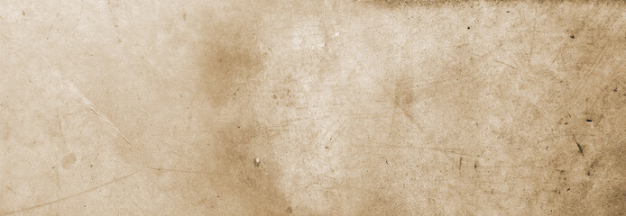 Wide brown textured concrete wall banner background