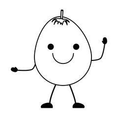 Obraz premium kawaii happy mango icon over white background, vector illustration