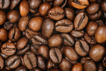 Roasted coffee beans background