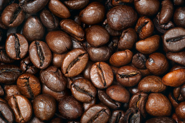 Roasted coffee beans background