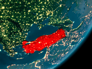 Turkey from space at night
