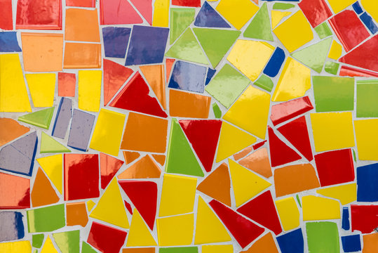 Colorful mozaik made from ceramic tile, background,