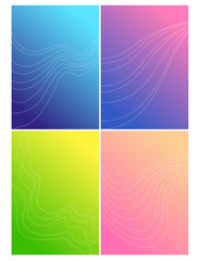 Vector illustration set of color background design. Creative gradient abstract with soft lines for flyer, poster, brochure, banner calendar.