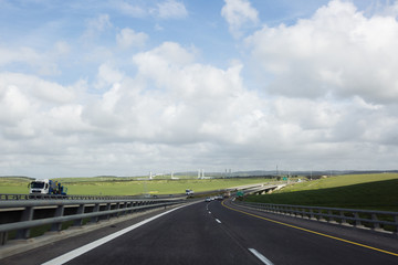 NAHARIYA, ISRAEL- MARCH 9, 2018: Cars on the road on the way to the north of Israel