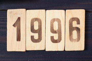 Retro wooden figure year 1996