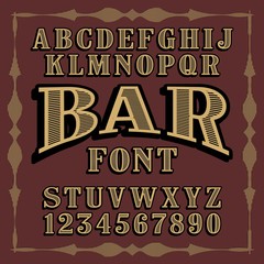 Alphabet design handcrafted vintage vector