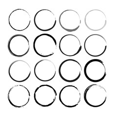 Set of 12 Hand Drawn Scribble Circles, vector logo design elements