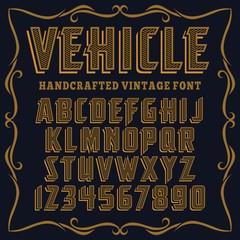 Alphabet design handcrafted vintage vector