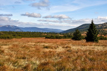 view from mountains in National Park Krkonose