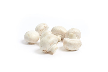 Champignon mushrooms close-up isolated on a white background