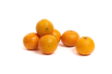 Mandarin, tangerine citrus fruit close-up isolated on a white background