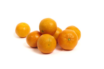 Mandarin, tangerine citrus fruit close-up isolated on a white background