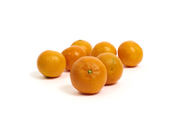 Mandarin, tangerine citrus fruit close-up isolated on a white background