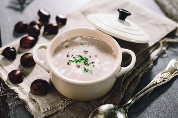 Autumn creamy chestnut soup