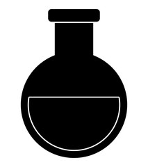chemical flask icon over white background, vector illustration