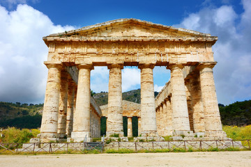Ancient Greek Temple of Segesta, Sicily, Italy