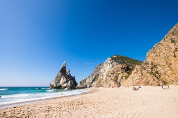 Praia da Ursa beach on a sunny day, Portugal
