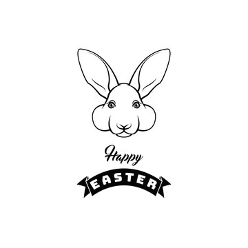 Easter rabbit, easter Bunny. Easter greeting card. Vector illustration.
