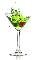 Cherry Splashing in a Cocktail