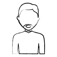 sketch of avatar man with beard icon over white background, vector illustration