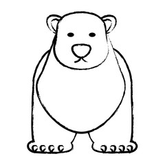 sketch of polar bear icon over white background, vector illustration