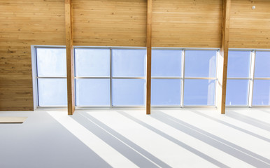 skylights, sun, window and wood architectural detail