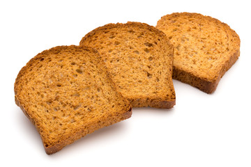 Sliced Toast Bread isolated on white background, top view.