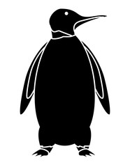 Cute penguin icon over white background, vector illustration