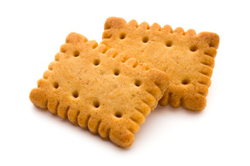 Tasty cookies biscuits on the  isolated background.