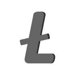 Obraz premium Litecoin sign on white.