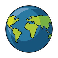 Fototapeta na wymiar earth planet icon over white background, colorful design. vector illustration
