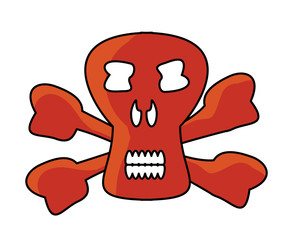Danger skull icon over white background, colorful design. vector illustration