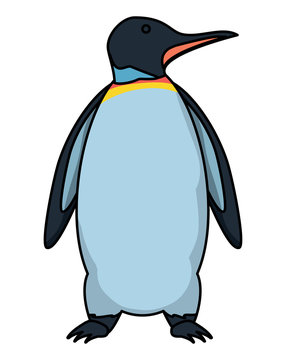 Cute penguin icon over white background, colorful design. vector illustration