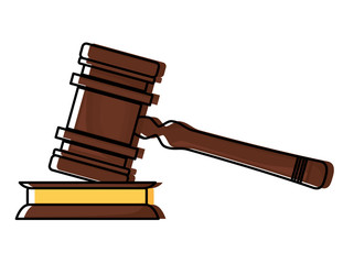 Law hammer icon over white background, colorful design. vector illustration