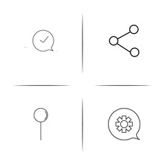 Interface simple linear icon set.Simple outline icons