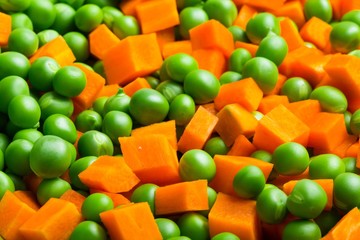 Orange Carrots and Green Peas
