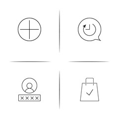 Interface simple linear icon set.Simple outline icons