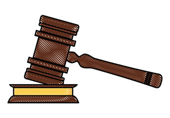 Law hammer icon over white background, colorful design. vector illustration