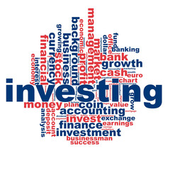 Fototapeta premium Investing word cloud
