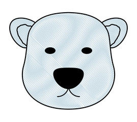 polar bear face icon over white background, colorful design. vector illustration