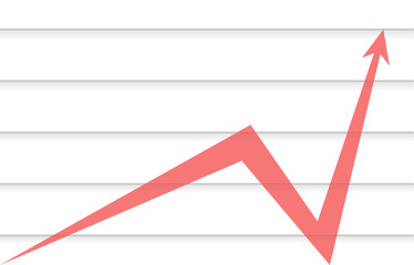 red arrow on the background of the lines of the graph