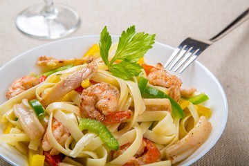 Tagliatelle with Shrimps and Parsley