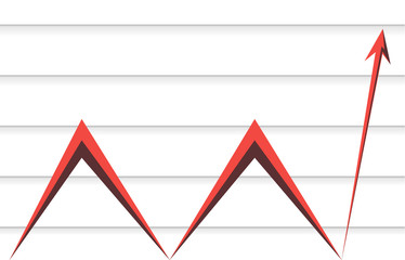 red arrow on the background of the lines of the graph