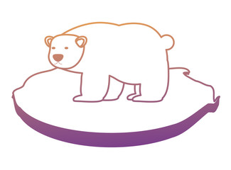 polar bear on black of ice icon over white background, vector illustration
