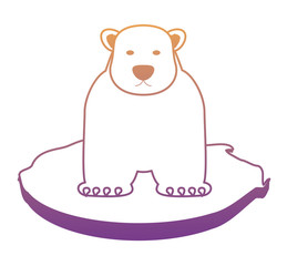 polar bear on black of ice icon over white background, vector illustration