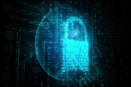 Internet security padlock concept, cyber data