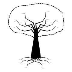 tree with root icon over white background, vector illustration